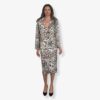 Tailleur Giacca e Gonna Longuette Stampa Animalier