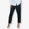 Pantaloni con Baschina Arrotondata in Crepe